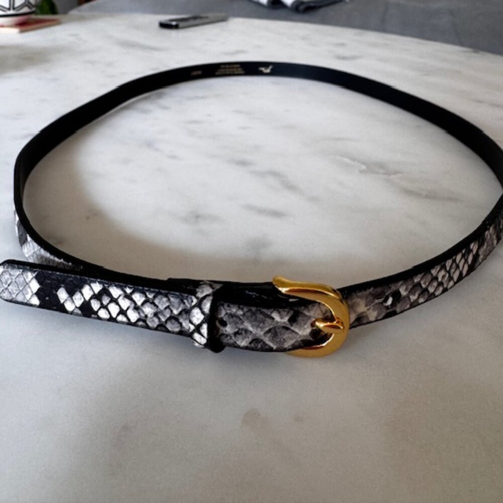 J. Crew Women's Skinny Embossed Leather Belt  Size Small